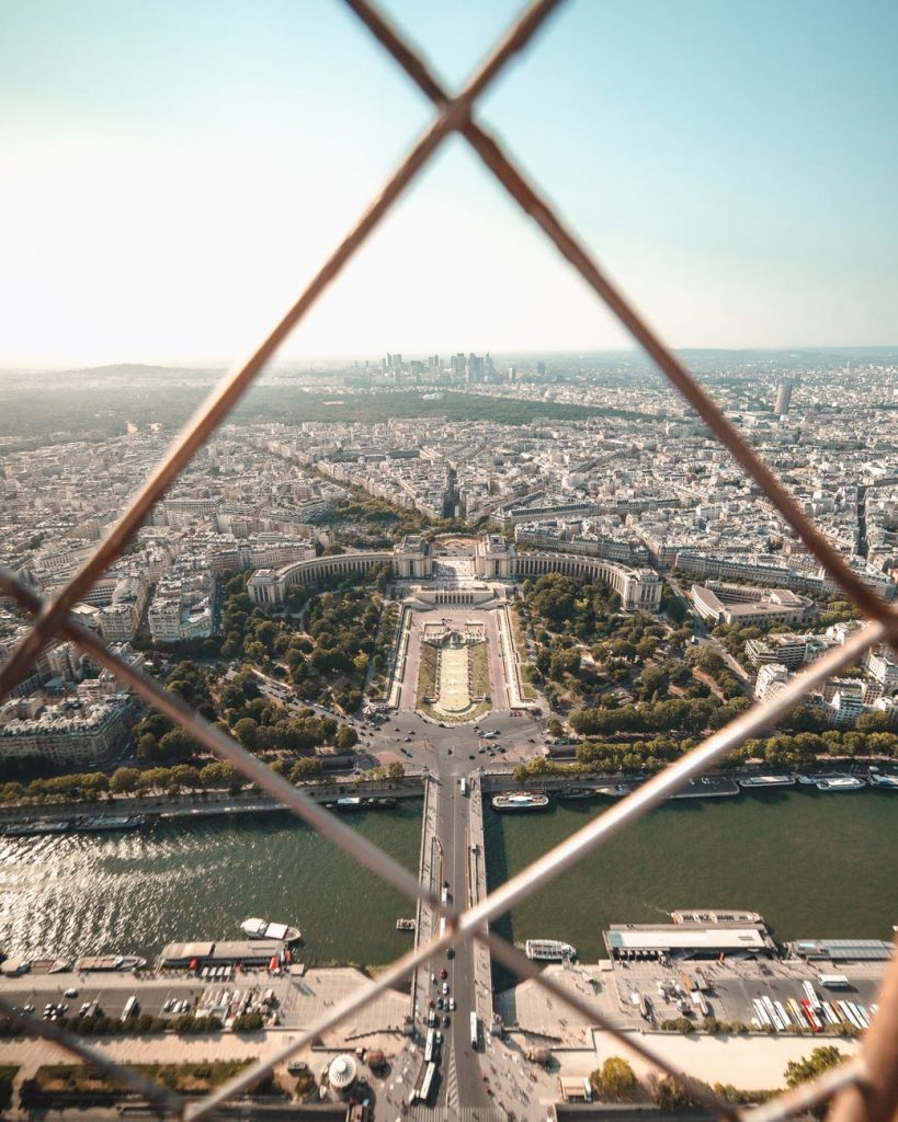 View from Eiffel tower on Seine river